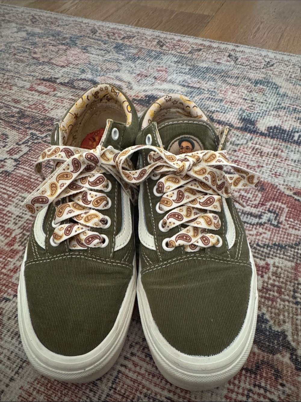 Vans x Anderson Paak Olive Green Low-Top Canvas Sneaker with White Side Stripe